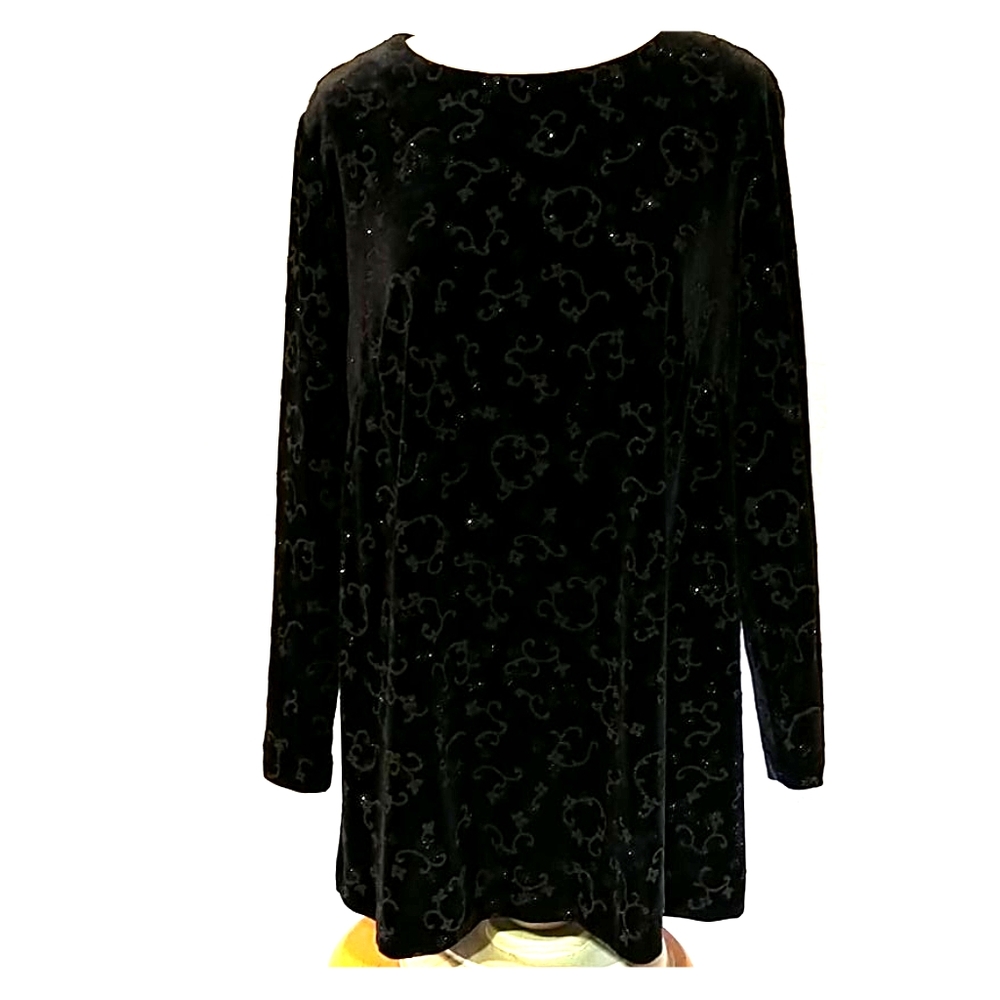R&M Richards by Karen Wong Velvet Beaded Tunic